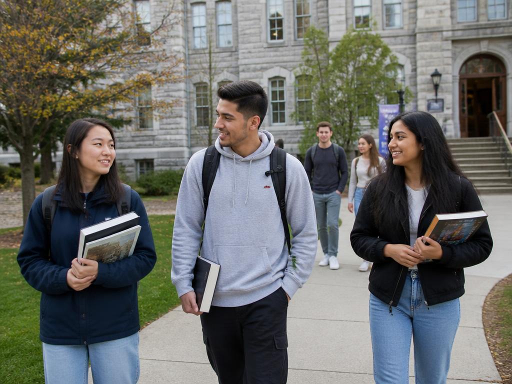 Étudiants sur un campus canadien